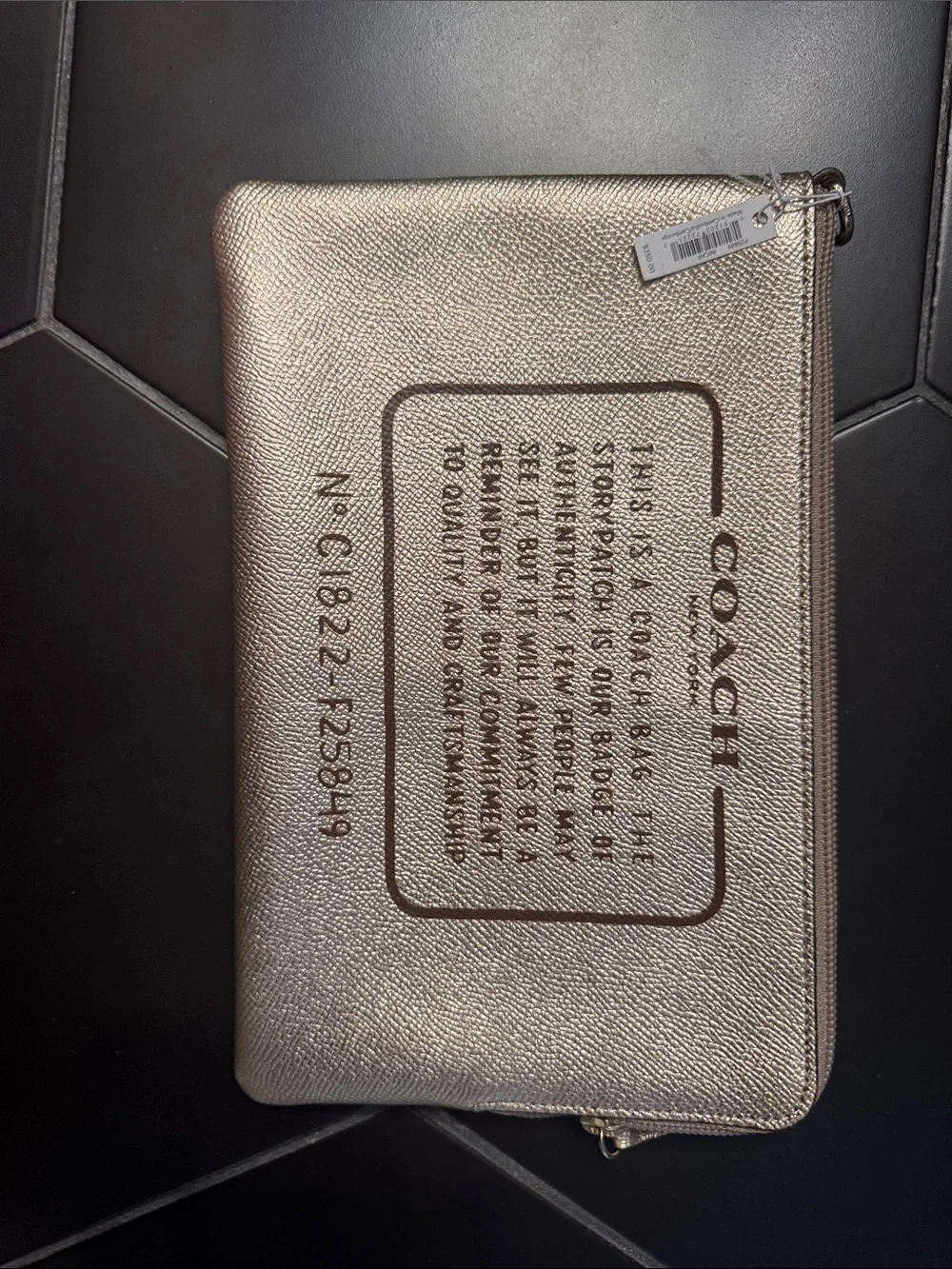 Coach Metallic Rose Gold Zip Wallet Clutch